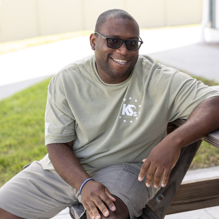 Patriotic Military Green Tee