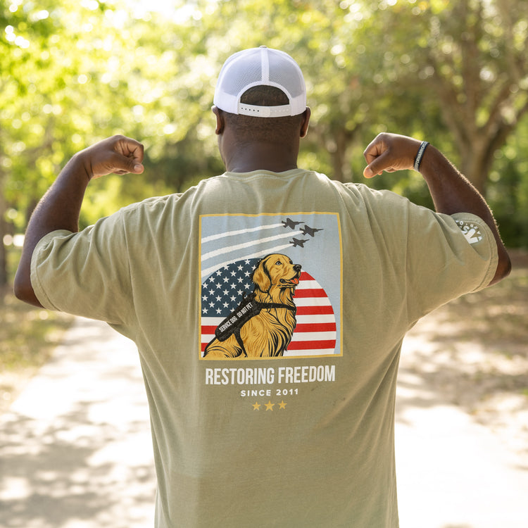 Patriotic Military Green Tee