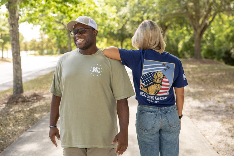 Patriotic Military Green Tee