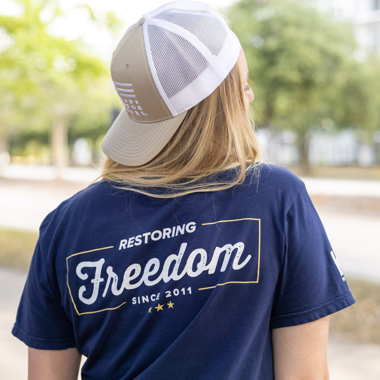 Cursive Restoring Freedom Tee