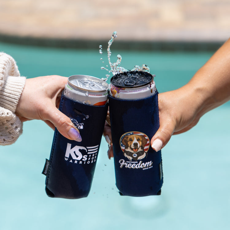 Patriotic Pup Slim Can Koozie